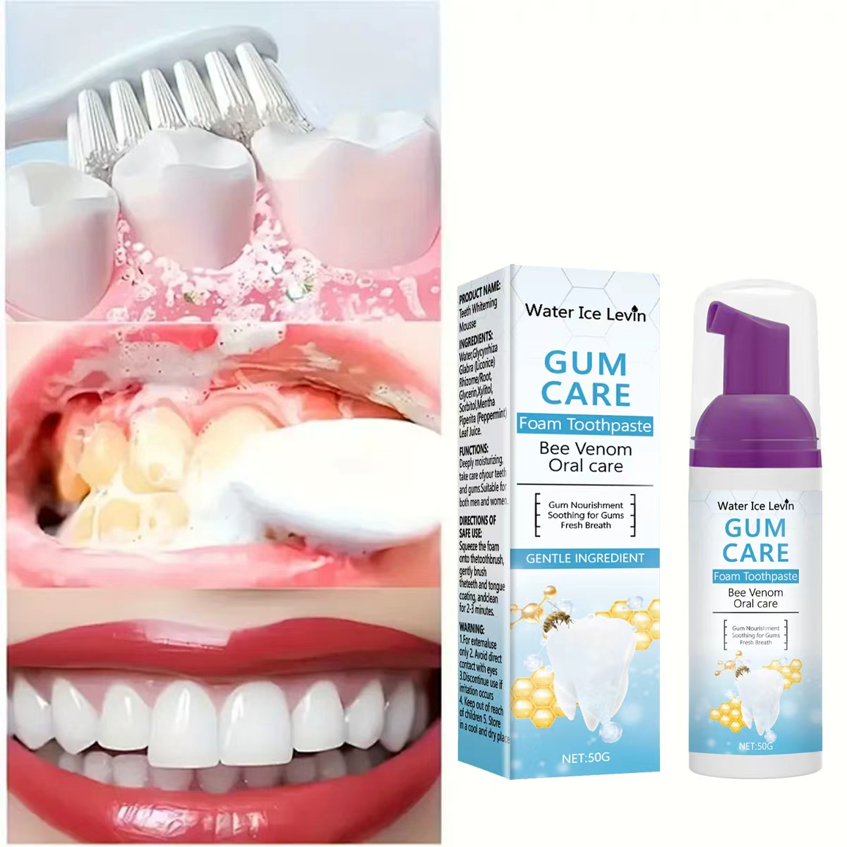 Teeth Whitening Xylitol - Water Ice Levin Gum Care Foam