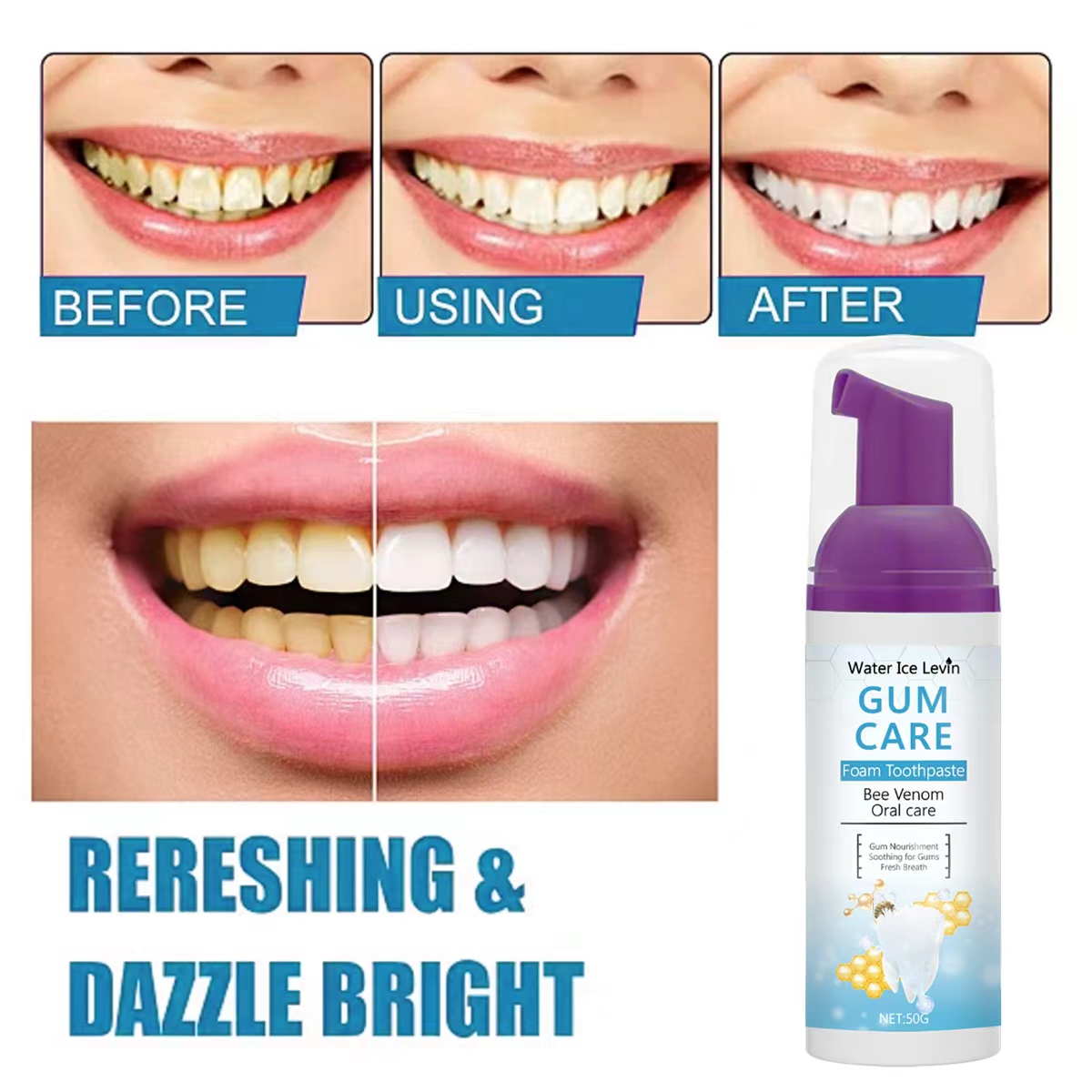 Water Ice Levin Gum Care Foam  - Teeth Whitening Xylitol 评论和价格
